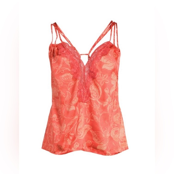 NEW FREE PEOPLE- Silky Cami Top with Lace and Thin Straps in size Small - Picture 8 of 10